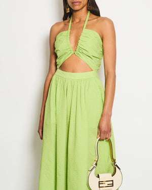 Marysia Green Sleeveless Midi Dress with Cutout Cotton Size (UK 8) RRP £375