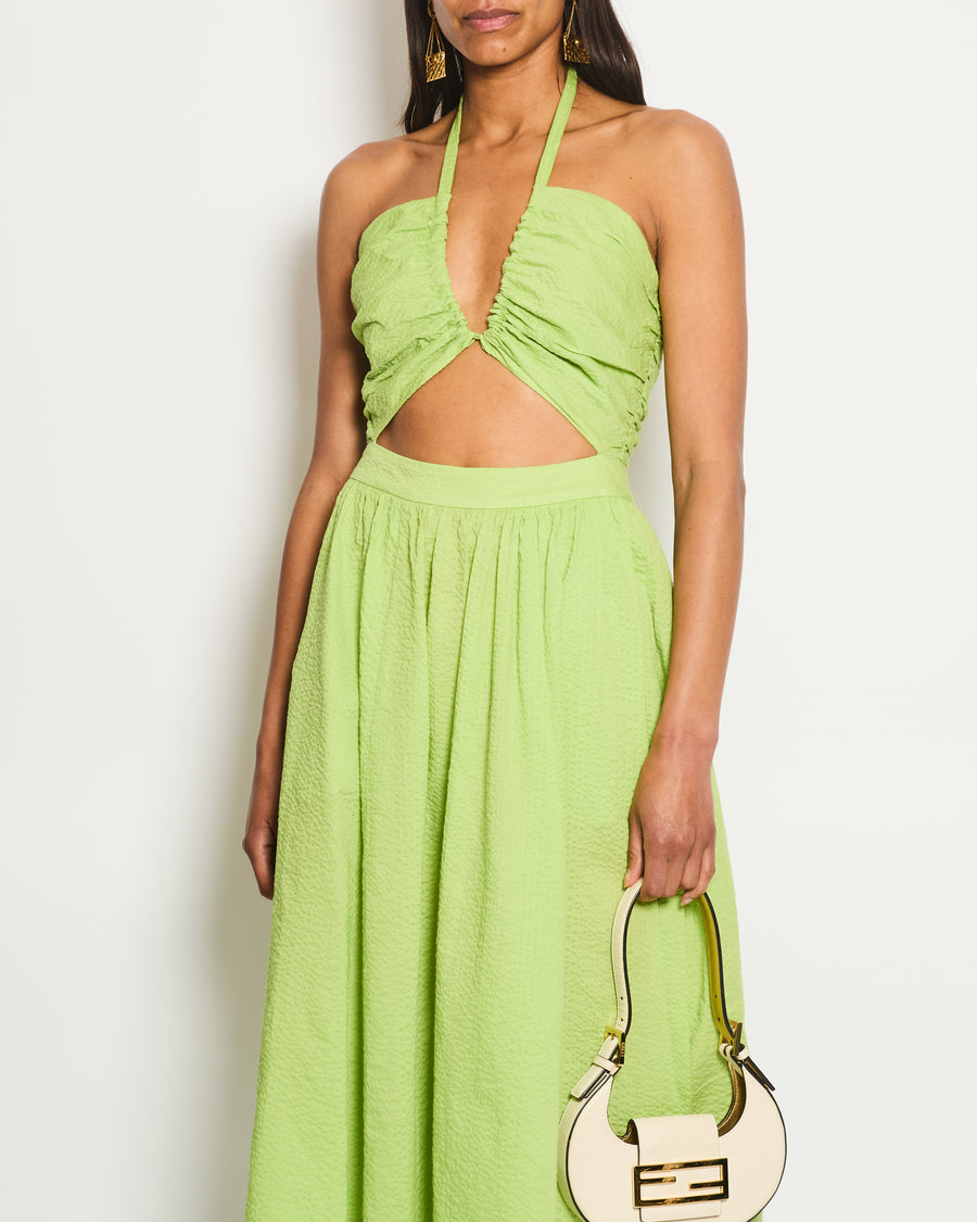 Marysia Green Sleeveless Midi Dress with Cutout Cotton Size (UK 8) RRP £375
