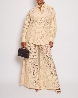Zimmermann Beige Lace Natura Shirt and Trousers Set Size 2 (UK 10/12) RRP £1,200