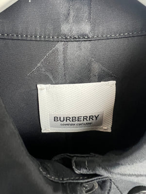 Burberry Black Long-Sleeve Shirt with Crochet Bralette Detail Size UK 6