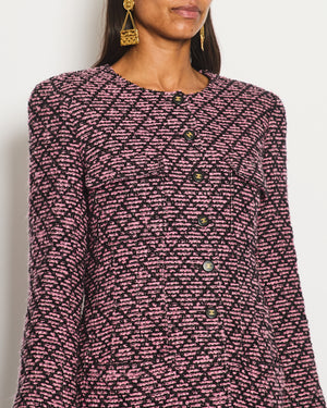 Chanel 95/A Pink Collarless Jacket with Pocket and CC Button Detail Size FR 38 (UK 10)