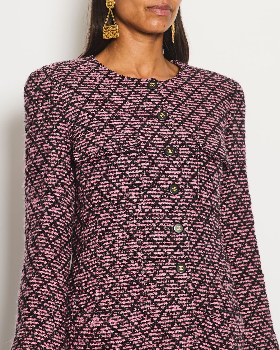 Chanel 95/A Pink Collarless Jacket with Pocket and CC Button Detail Size FR 38 (UK 10)