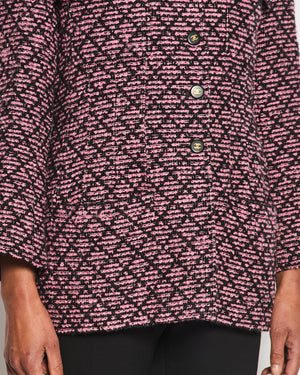 Chanel 95/A Pink Collarless Jacket with Pocket and CC Button Detail Size FR 38 (UK 10)