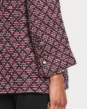 Chanel 95/A Pink Collarless Jacket with Pocket and CC Button Detail Size FR 38 (UK 10)