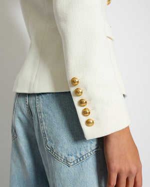 Balmain White Double Breasted Blazer Size FR 34 (UK 6)