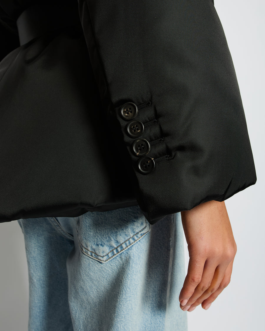 Prada Black Re-Nylon Down Coat with Logo and Belt Detail Size IT 36 (UK 4) RRP £2,400