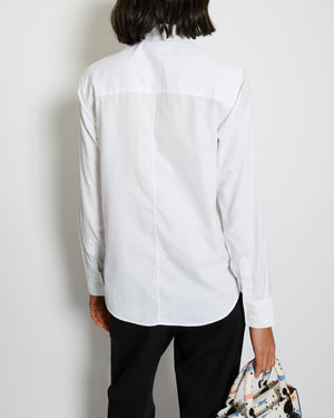 Christian Dior White Button Down Shirt with Bee "CD" Logo Shirt Size FR 36 (UK 8)