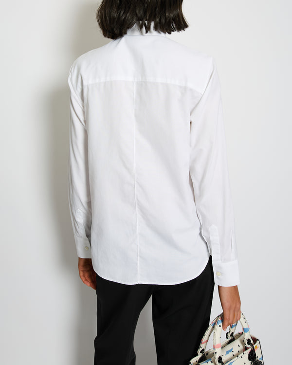 Christian Dior White Button Down Shirt with Bee "CD" Logo Shirt Size FR 36 (UK 8)