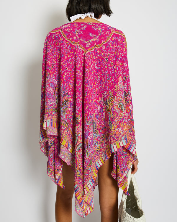 Etro Pink Paisley Print Beach Cover Up Size O/S