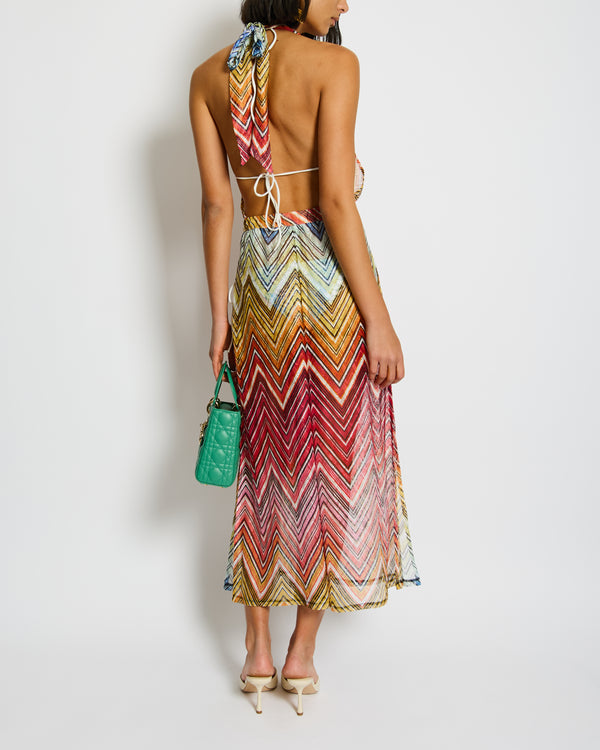 Missoni Multi-Colour Zig Zag Halter Neck Jumpsuit Size It 38 (UK 6)