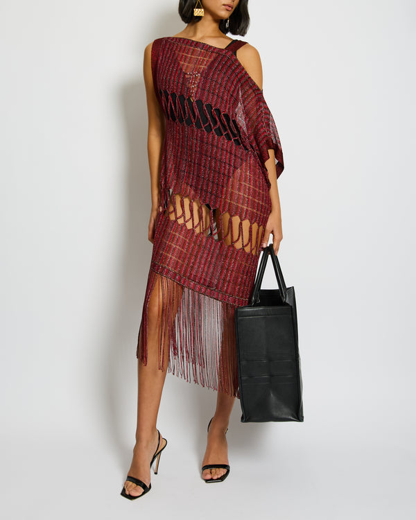 Missoni Red Cut-Out Beach Dress with Tassel Detail Size IT 38 (UK 6)