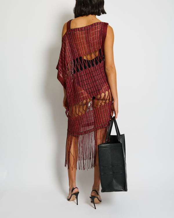 Missoni Red Cut-Out Beach Dress with Tassel Detail Size IT 38 (UK 6)