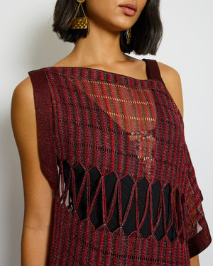 Missoni Red Cut-Out Beach Dress with Tassel Detail Size IT 38 (UK 6)