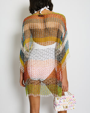 Missoni Blue Beaded Short Sleeve Beach Top Size XS (UK 6/8)