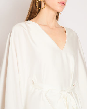 Nadine Merabi Lorenna White Mini Dress with Feather Detail Size S (UK 8)