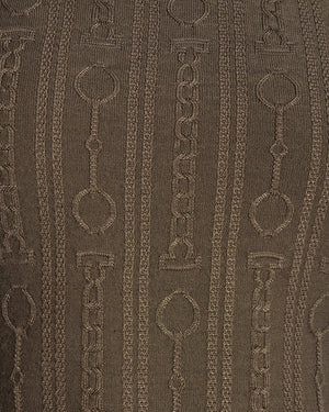 Hermès Brown Knitted Effet Kaleidoscope Short-Sleeve Sweater Size FR 36 (UK 8)