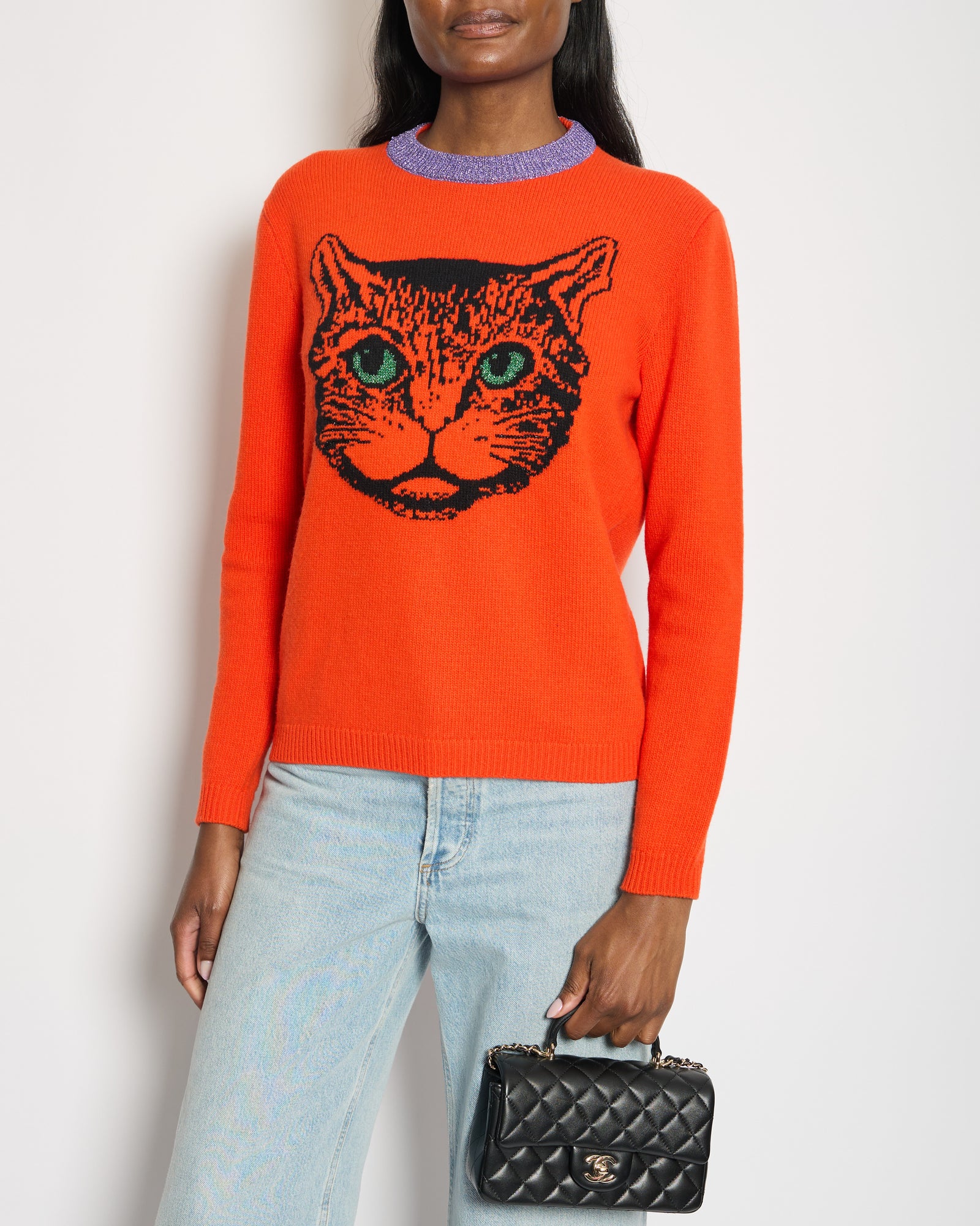 Embroidered Sweater Gucci Sweater Canada Gucci Orange Mystic Cat