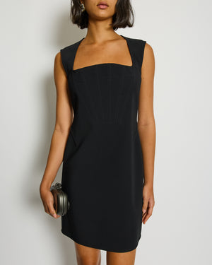 Bottega Veneta Black Sleeveless Mini Dress with Front Corset Detail Size IT 40 (UK 8)