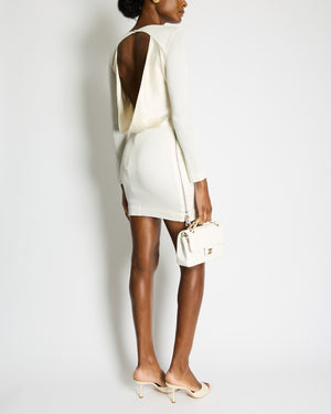 Tom Ford Cream Long Sleeve Backless Midi Dress with Zip Detail Size IT 40 (UK 8)