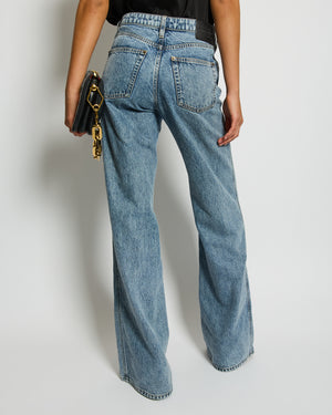 Louis Vuitton Blue Straight Leg Stone Wash Denim Jeans Size 38 (UK 10)