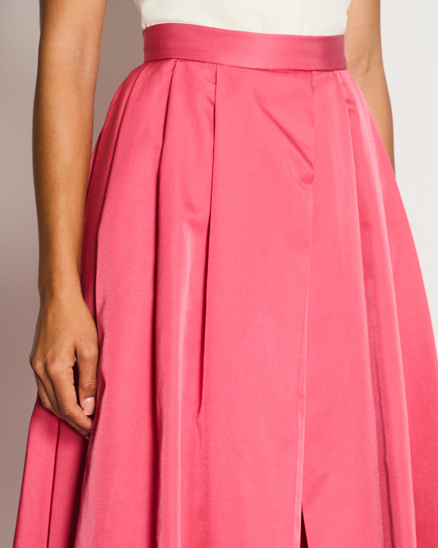 Christian Dior Pink Wool and Silk Pleated Midi Skirt Size FR 40 (UK 12)