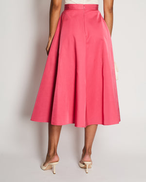 Christian Dior Pink Wool and Silk Pleated Midi Skirt Size FR 40 (UK 12)