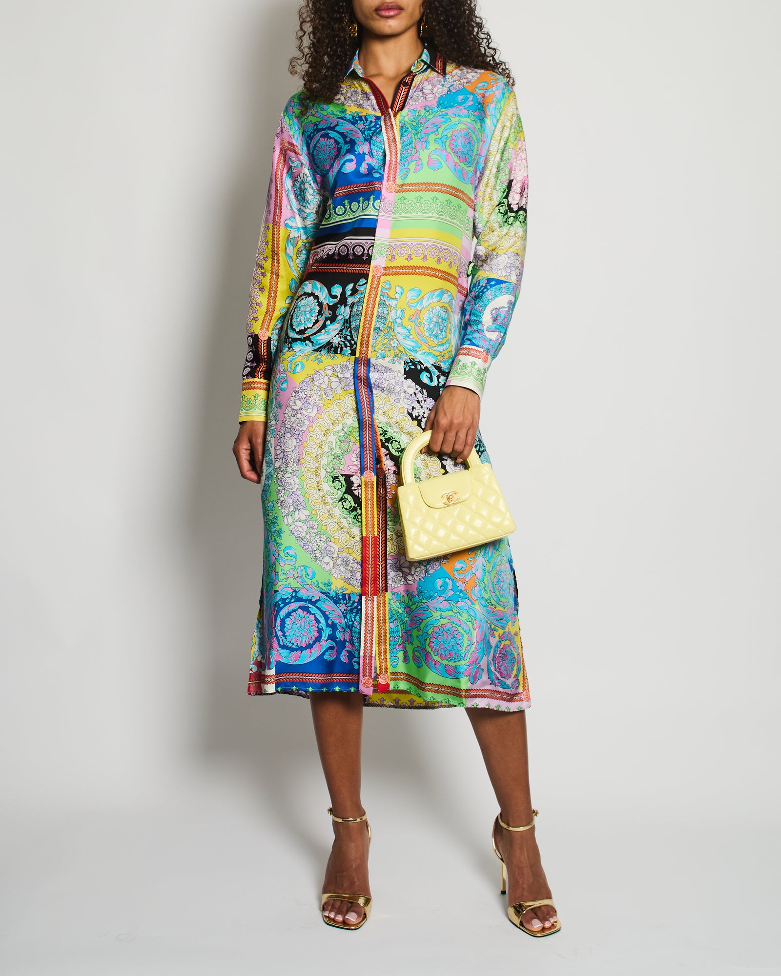 Versace Multicolour Long Sleeve Floral Printed Maxi Dress Size IT 42 ( –  Sellier