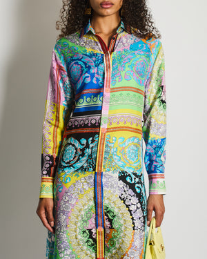 Versace Multicolour Long Sleeve Floral Printed Maxi Dress Size IT 42 (UK 10)
