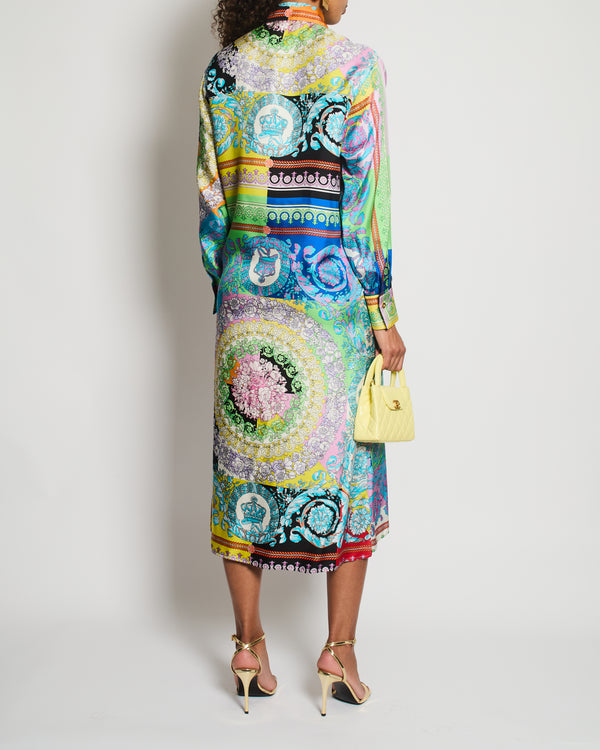 Versace Multicolour Long Sleeve Floral Printed Maxi Dress Size IT 42 (UK 10)