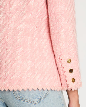 *HOT* Chanel Vintage SS93 Light Pink Tweed Jacket with Gold Bag Button Details Size FR 38/40 (UK 10/12)