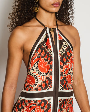Valentino Red Mini Bandana Print Maxi Dress with Rockstar Stud Detail Size IT 42 (UK 10)