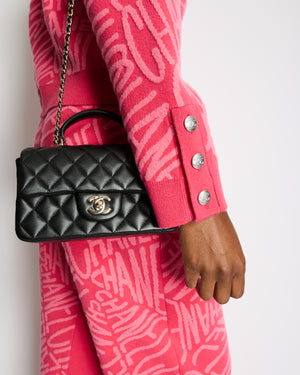 Chanel 21N Hot Pink Cashmere Button Down Long Sleeve Jumper with Hood and Logo Details Size FR 40 (UK 12) £3,425