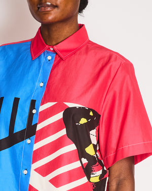 Christian Dior Red, White and Blue Printed Short-Sleeve Shirt and Long Skirt Set Size FR 44 (UK 16)