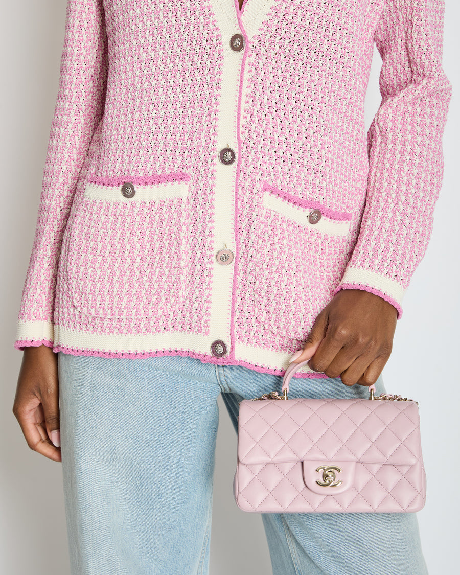 *HOT* Chanel Lilac Mini Rectangular Single Flap Bag in Lambskin Leather with Champagne Gold Hardware