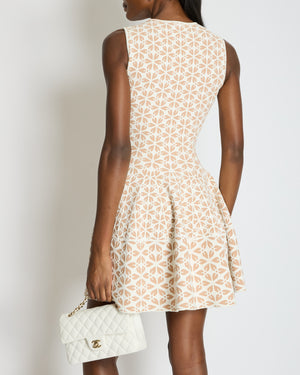 Alexander McQueen Beige Skater Floral Sleeveless Dress Size XS (UK 6)