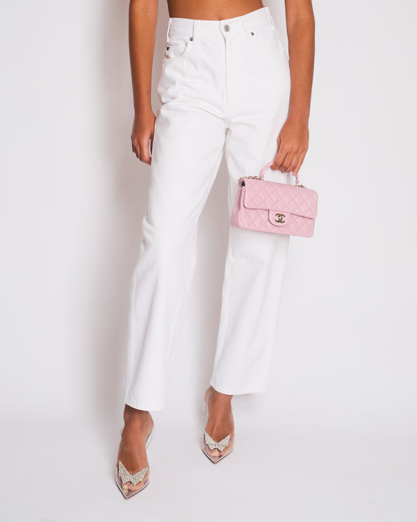 Celine White Wash Denim Straight Jeans Size 29 (UK 12)