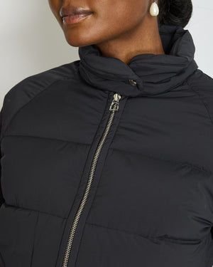 Hermès Black Reversible Puffer Jacket with Stirrup Zip Pull Detail Size M