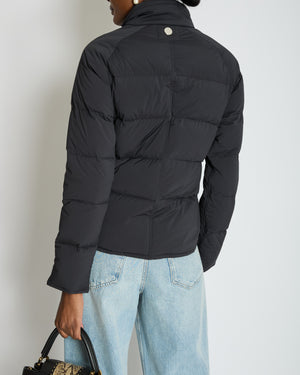 Hermès Black Reversible Puffer Jacket with Stirrup Zip Pull Detail Size M