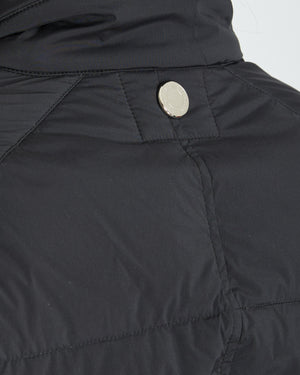 Hermès Black Reversible Puffer Jacket with Stirrup Zip Pull Detail Size M