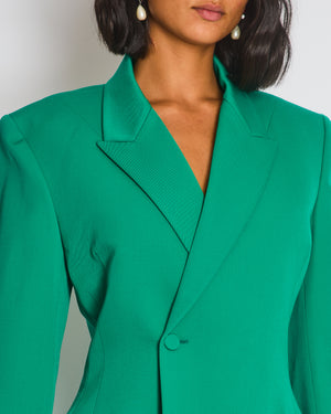 Balenciaga Emerald Green Suit Jacket and Straight Leg Trousers Set Size FR 36 (UK 8)