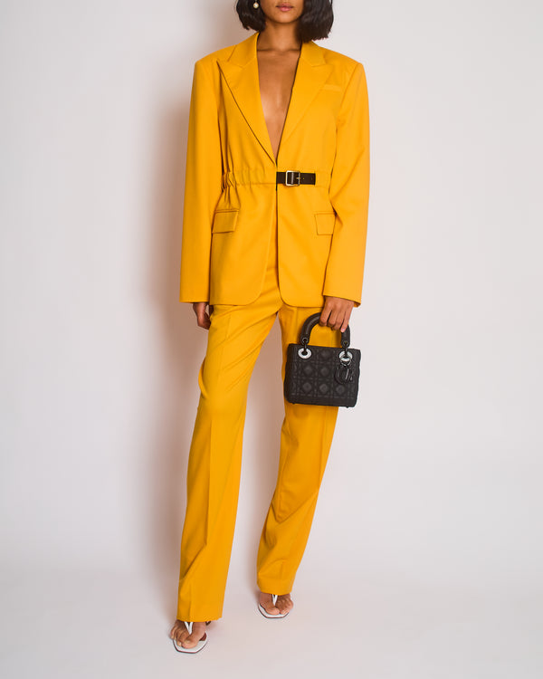 Altuzarra Yellow Suit Jacket and Straight Leg Trousers Set Size FR 40 (UK 12)