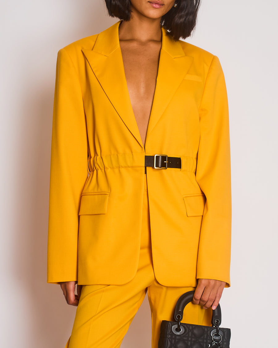 Altuzarra Yellow Suit Jacket and Straight Leg Trousers Set Size FR 40 (UK 12)