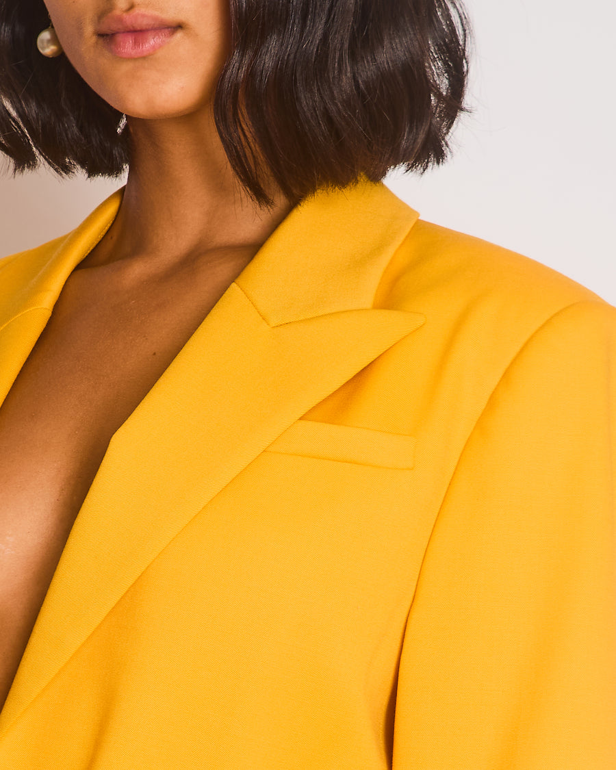 Altuzarra Yellow Suit Jacket and Straight Leg Trousers Set Size FR 40 (UK 12)