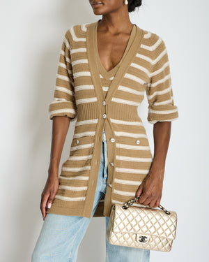 Chanel SS/15 Striped Two Piece Body & Cardigan Set with Pocket Detail Size FR 36 (UK 8)