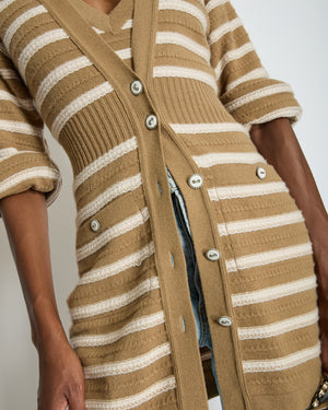 Chanel SS/15 Striped Two Piece Body & Cardigan Set with Pocket Detail Size FR 36 (UK 8)