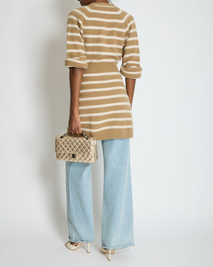 Chanel SS/15 Striped Two Piece Body & Cardigan Set with Pocket Detail Size FR 36 (UK 8)