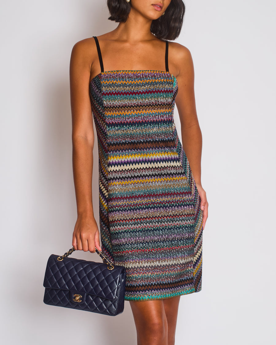 Missoni Multicolour Metallic Mini Dress with Removable Straps Size IT 44 (UK 12)