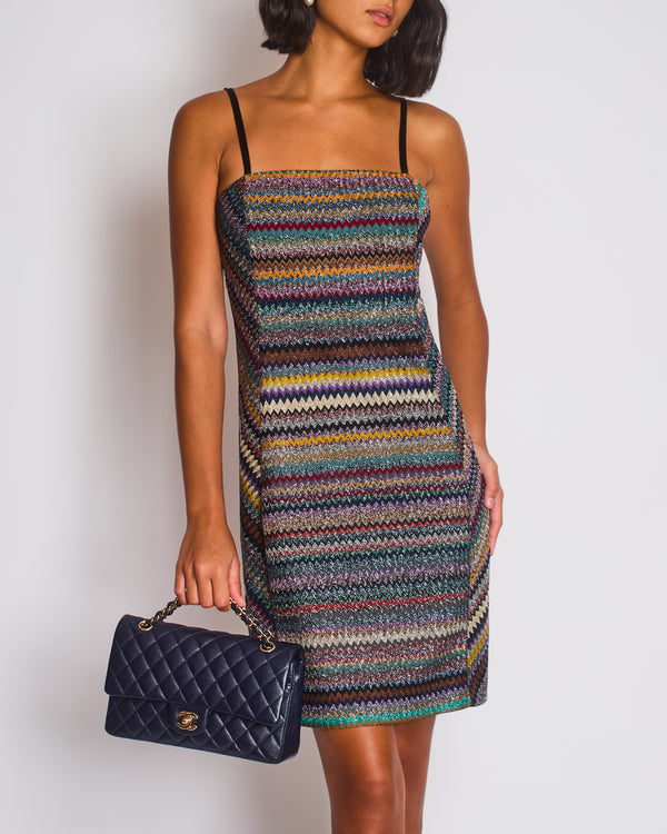 Missoni Multicolour Metallic Mini Dress with Removable Straps Size IT 44 (UK 12)