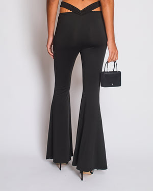 Magda Butrym Black Trousers with Belt Flower Detail Size FR 34 (UK 6)