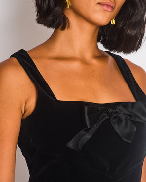 Chanel Black Velvet Top with Bow Detail Size FR 38 (UK 10)